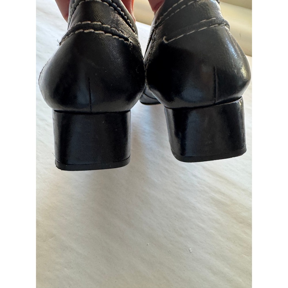 Johnston & Murphy Womens Black Brown Leather Penny Loafer Block Heel Pumps 8.5 M - Picture 11 of 11